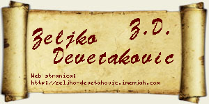 Željko Devetaković vizit kartica